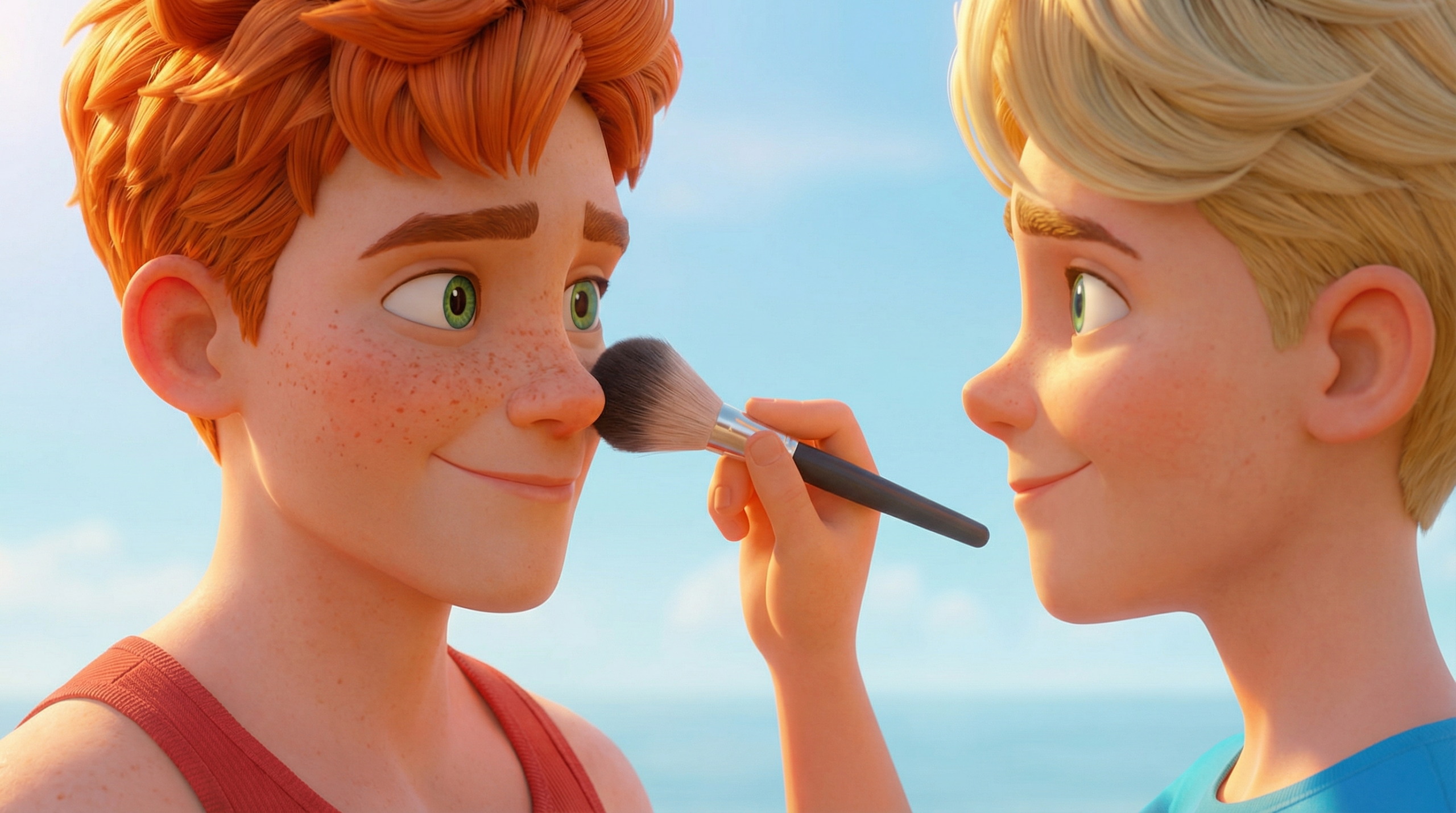 Making of episode 10 - Willy applies makeup to Mark Making of episode 10 - Willy applies makeup to Mark